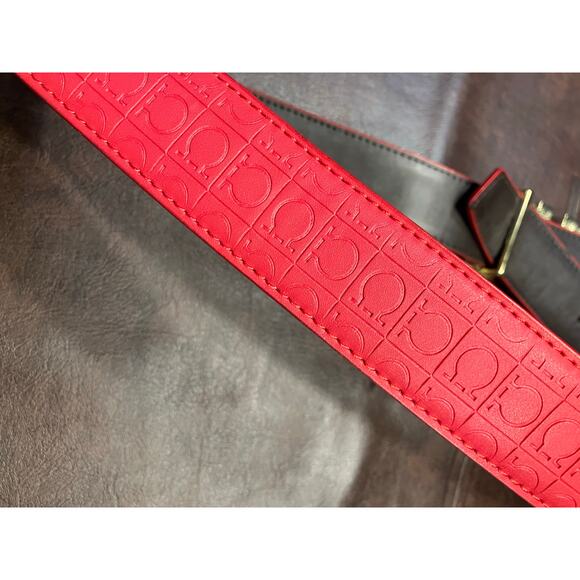 NWOT 🔥Salvatore Ferragamo Red Leather Belt with Gold Buckle - Picture 8 of 10